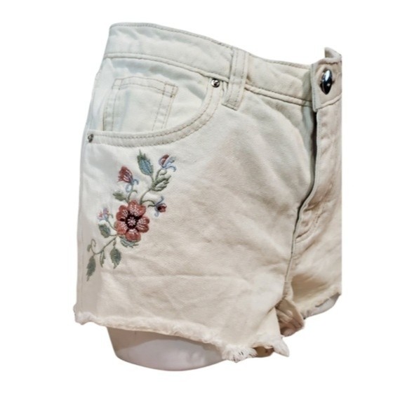 FLORAL Denim Shorts - Picture 2 of 7